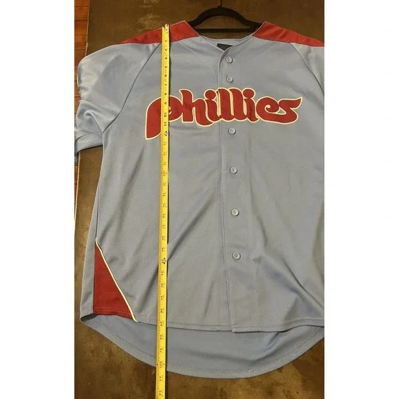 Majestic Philadelphia Phillies Mike Schmidt Cooperstown Collection Jersey Sz L - Picture 8 of 11